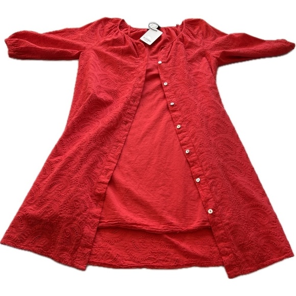 NWT Rosemarine Made in Italy 100%Cotton Eyelet Midi Dress 3/4 Sleeve Siz… - Picture 6 of 16